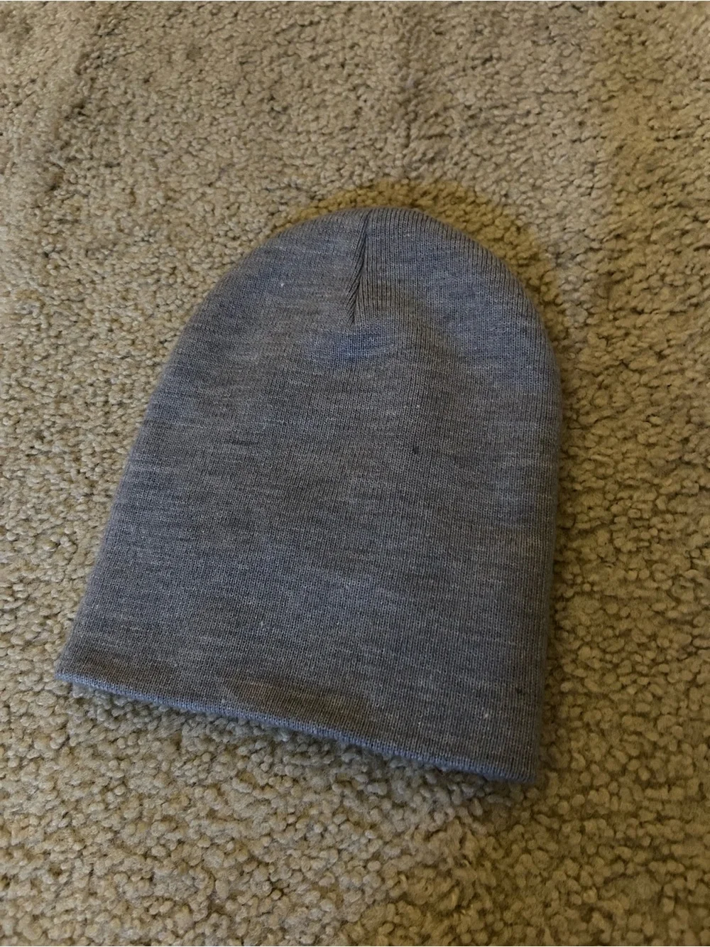 Carhartt Gray Knit Beanie with Yellow Logo Patch